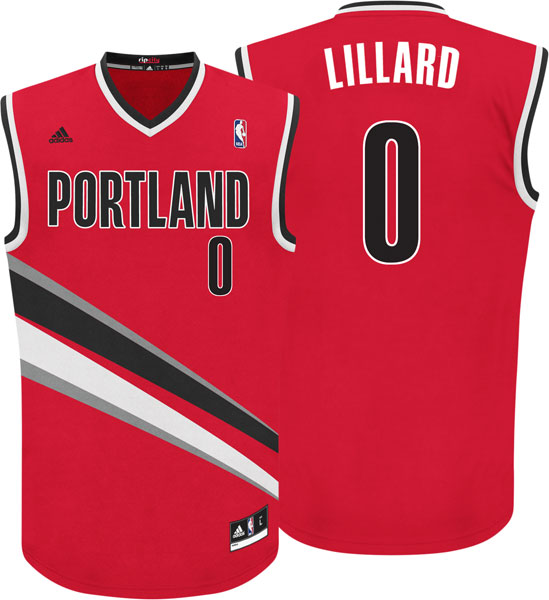  NBA Portland Trail Blazers 0 Damian Lillard New Revolution 30 Swingman Red Jersey
